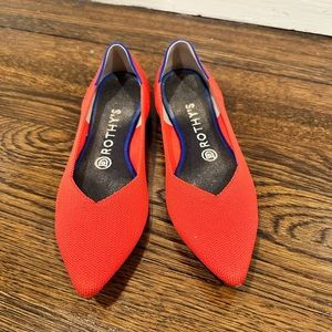 Size 8 Flame pointed toe Rothy flats